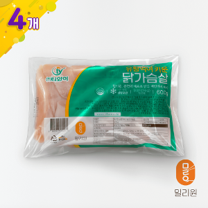 밀리원 유황먹여 키운 닭가슴살(냉장) 600g 4개 set